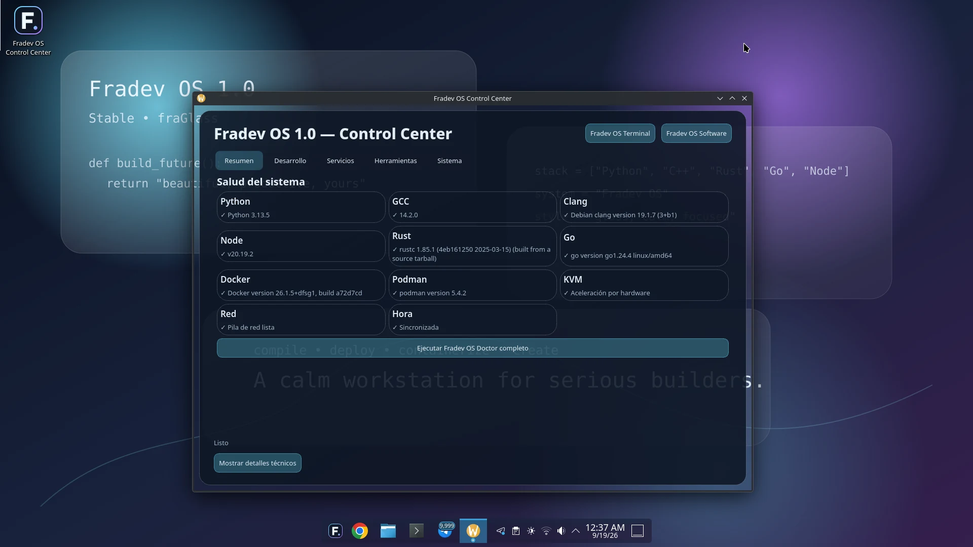 Fradev OS Control Center